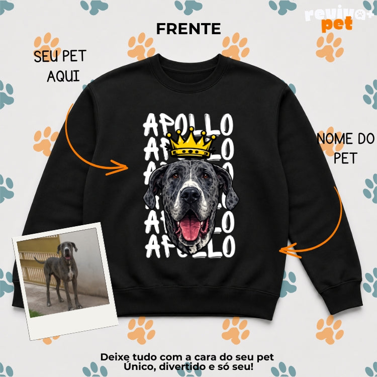PetKing® – Moletom Careca Unissex Personalizado com Foto do Pet