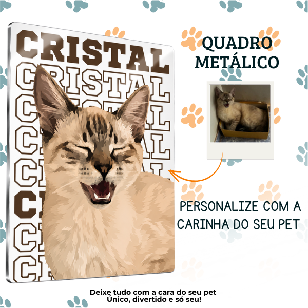 Typo Pet® – Quadro Metálico Personalizado com Foto do Pet