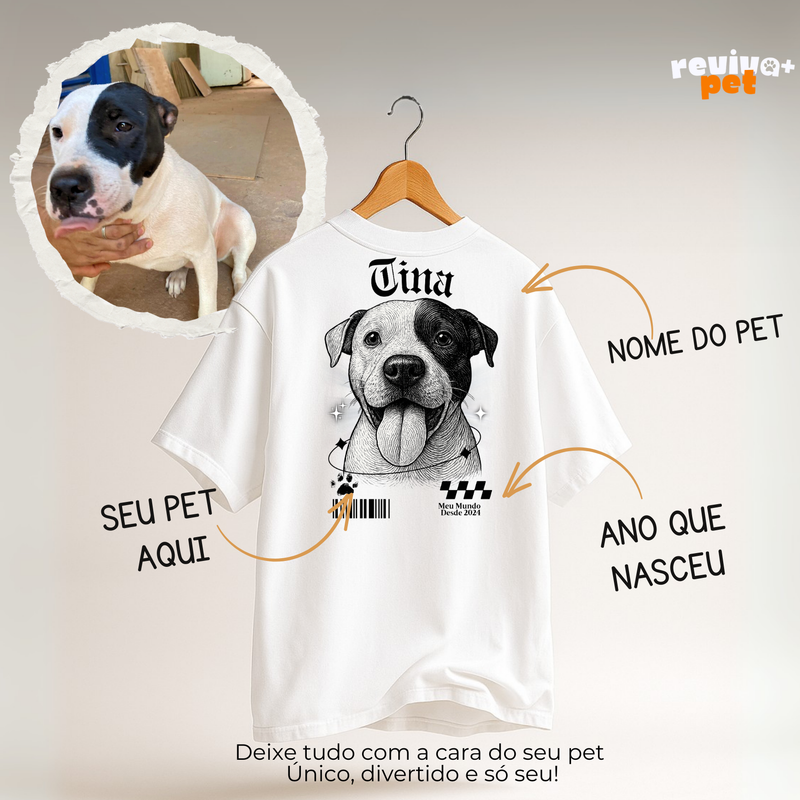 Camiseta Oversize DogFace Personalizada