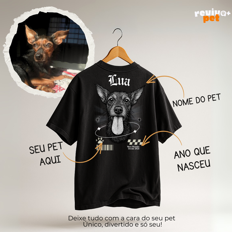Camiseta Oversize DogFace Personalizada