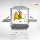 Viveiro Mansão das Aves + Brindes (1 Bebedouro Plástico, 2 Comedouros com Abas e 1 Poleiro de Argolas)