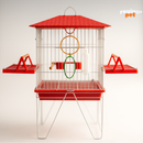 Viveiro Mansão das Aves + Brindes (1 Bebedouro Plástico, 2 Comedouros com Abas e 1 Poleiro de Argolas)