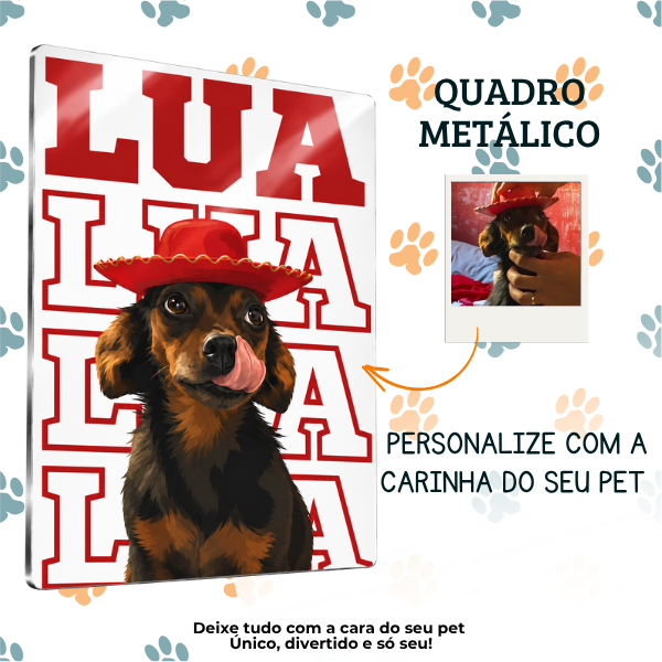 Typo Pet® – Quadro Metálico Personalizado com Foto do Pet