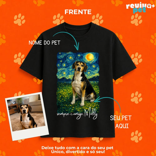 PetGogh® – Camiseta Basic Premium Unissex 100% Algodão Personalizada com Foto do Pet
