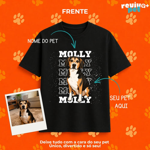 PetMood® – Camiseta Basic Premium Unissex 100% Algodão Personalizada com Foto do Pet