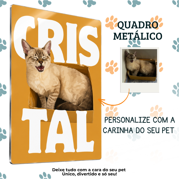 Pet Poster® – Quadro Metálico Personalizado com Foto do Pet