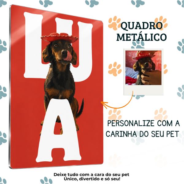 Pet Poster® – Quadro Metálico Personalizado com Foto do Pet