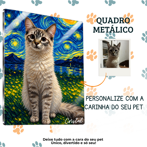 Pet Gogh® – Quadro Metálico Personalizado com Foto do Pet