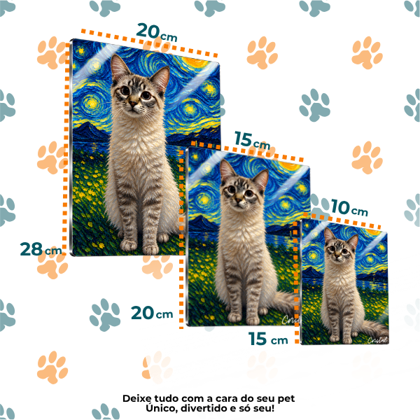 Pet Gogh® – Quadro Metálico Personalizado com Foto do Pet